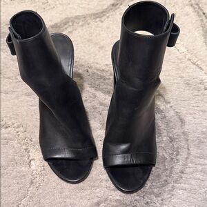Vince Black Open-Toe Heeled Boots